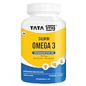 Tata 1mg Salmon Omega 3 Fish Oil Capsules with Vitamin D3 &amp; K2-7 | 1000mg Fish Oil, 180mg EPA &amp; 120mg DHA | Triglyceride Form | Heart, Brain, Bone &amp; Joint Health | 60 Capsules