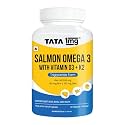 Tata 1mg Salmon Omega 3 Fish Oil Capsules with Vitamin D3 &amp; K2-7 | 1000mg Fish Oil, 180mg EPA &amp; 120mg DHA | Triglyceride Form | Heart, Brain, Bone &amp; Joint Health | 60 Capsules