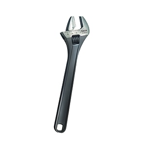 agrico tata 1034 adjustable wrench  wrench tools  adjustable spanner with lasered scale  professional amp home use plumbing tools  black pack of 1