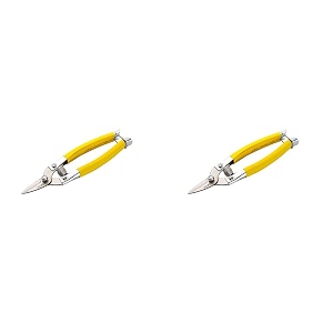 tata agrico fruit picker garden scissors for fruit picking great garden tool with straight blade precision clippers with non-slip grip  yellow handle-gts013 pack of 2