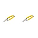 Tata Agrico Fruit Picker Garden Scissors for Fruit Picking, Great Garden Tool with Straight Blade, Precision Clippers with Non-Slip Grip | Yellow Handle-GTS013 (Pack of 2)