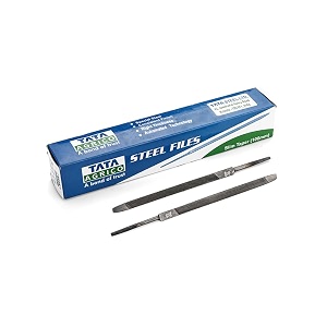 tata agrico slim taper steel file 100mm  precision hand file for metalworking sharpening deburring amp finishing  high carbon steel set of 10