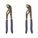Tata Agrico Water Pump Plier 7 Inch (250mm) | Adjustable Groove Joint Plier with 7 Position Size Adjustment | Heavy Duty Plumber Tool with Non-Slip Cushion Grip for Pipes, Nuts & Bolts (Blue, 2 Pcs)