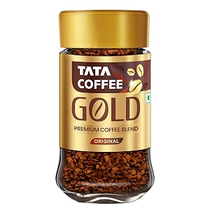 tata coffee gold original instant amp pure coffee jar 50g freeze-dried rich amp strong specially sourced robusta and arabica bean
