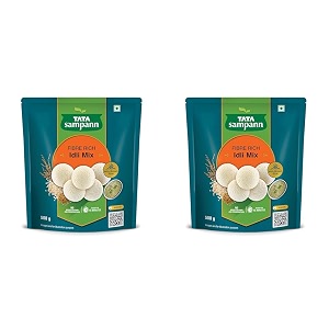 tata sampann fibre rich idli mix  ready to cook breakfast mix  ready in 15 minutes  soft fluffy amp tasty idlis  idli batter  500 g pack of 2
