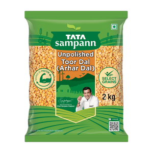 tata sampann unpolished yellow toorarhar dal 2 kg