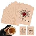 Tattoo Skin 3MM - 10Pcs Thick Fake Skin Double Sides Tattoo Practice Skin, 6×8 inches Fake Skin for Beginners and Experienced Artists