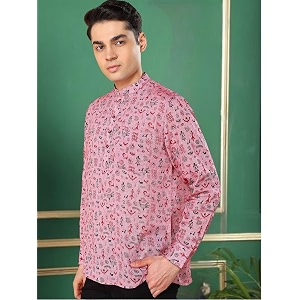 Tattva Pink Tribal Printed Short Kurta