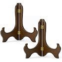 Tatuo 2 Packs Wooden Plate Stands for Display Easel Holders, 8 Inch, Brown