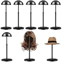 Tatuo 8 Pcs Wig Stand, 9.8"-18.9" Adjustable Height Wig Head Holder, Black