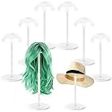 Tatuo 8 Pcs Wig Stand, 9.8"-18.9" Adjustable Height Wig Head Holder, White
