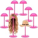 Tatuo 8 Pcs Wig Stand 9.8"-18.9" Adjustable Height Wig Head Holder Rose Red
