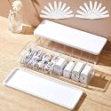 Tatuo Cord Organizer Box with Lid, Clear, White, 2 Pack