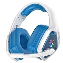 Tatybo Wireless Gaming Headset with Mic, 7.1 Sound 50mm Driver, Blue White