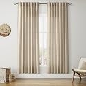 Taupe Burlywood Linen Curtains 80 Inch Length