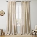 Nanspring Extra Long Linen Curtains 100 In