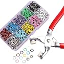 TAWZIX Snap Buttons Kit – 100 Sets 9.5 mm Metal Snap Fasteners in 10 Colours with Hand Pliers Tool, Five‑Claw Copper Buckles for Sewing, DIY Crafts, Baby Clothes, Hats, Bibs & Rompers (Multicolour) – DIY Snap Fastener Kit