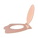 TAXAN Pink Anglo Indian Toilet Seat Cover (19.5x16 IN) | PVC Toilet Cover for Bathroom | Sleek Design, Glossy Finish, Non-Soft Closing Commode Seat Cover With Installation Kit