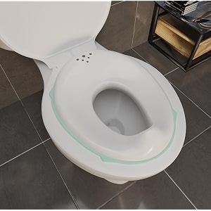 taxan aqua premium baby potty training seat  anti-slip rubber grip amp splash guard  universal toddler toilet seat for o v u-type toilets  includes free storage hook