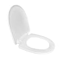 TAXAN Oval Toilet Seat Cover (43 cm x 34.5 cm) | Hydraulic Soft Close Mechanism | Heavy Duty Polypropylene Western Commode Seat with DIY Installation Kit | Glossy White Finish