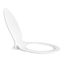 TAXAN Round Toilet Seat Cover (41.5cm x 36cm) | Hydraulic Soft Close Mechanism | Heavy Duty Polypropylene EWC and Western Commode Seat with DIY Installation Kit | Glossy White Finish