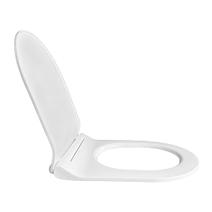 taxan d-type toilet seat cover 43 cm x 335 cm  hydraulic soft close mechanism  polypropylene western commode seat with diy installation kit white plastic toilet cover for bathroom