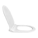 TAXAN D-Type Toilet Seat Cover (43 cm x 33.5 cm) | Hydraulic Soft Close Mechanism | Polypropylene Western Commode Seat with DIY Installation Kit |White Plastic Toilet Cover For Bathroom