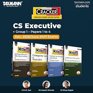 taxmann39s cracker combo for cs executive  dec 2026june 2027 exams  group 1  papers 1 to 4  cracker series  jigl company law subil and cafm  june 2026 edition  set of 4 books