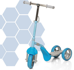 tazomi kids 2 in 1 transformer scooter  balance trike kids road runner scooter 4 level handlebar break  led light wheel scooter tricycle gold