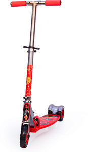 tazomi kids road runner scooter 4 level handlebar break  led light wheel scooter tricycle tricycle maroon