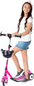 Tazomi Kids Road Runner Scooter, 4 Level Handlebar, Break & LED Light Wheel Scooter Tricycle Tricycle (Clear)