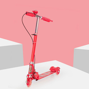 tazomi kids for scooter kick skating scooter kids road runner scooter 4 level handlebar break  led light wheel scooter tricycle red