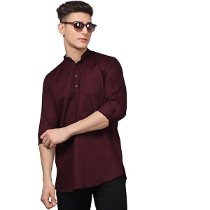TB Trybuy.in Ethnic WineRed Kurta for Men