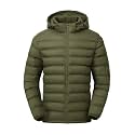 TBMPOY Men's Lightweight Puffer Jackets Detachable Hood Water-Resistant Casual Winter Coat Hooded Insulated for Travel Ski