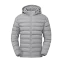 TBMPOY Men's Lightweight Puffer Jackets Detachable Hood Water-Resistant Casual Winter Coat Hooded Insulated for Travel Ski