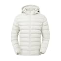 TBMPOY Men's Lightweight Puffer Jackets Detachable Hood Water-Resistant Casual Winter Coat Hooded Insulated for Travel Ski