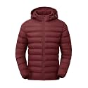 TBMPOY Men's Lightweight Puffer Jackets Detachable Hood Water-Resistant Casual Winter Coat Hooded Insulated for Travel Ski