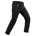 TBMPOY Men's Snow Pants Fleece Lined Hiking Winter Waterproof Softshell Ski Outdoor Insulated Climbing Pants Zipper Pockets