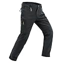 TBMPOY Men's Snow Pants Fleece Lined Hiking Winter Waterproof Softshell Ski Outdoor Insulated Climbing Pants Zipper Pockets