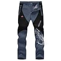 TBMPOY Men's Snow Pants Fleece Lined Hiking Winter Waterproof Softshell Ski Outdoor Insulated Climbing Pants Zipper Pockets