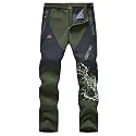 TBMPOY Men's Snow Pants Fleece Lined Hiking Winter Waterproof Softshell Ski Outdoor Insulated Climbing Pants Zipper Pockets