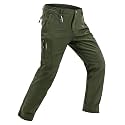 TBMPOY Men's Snow Pants Fleece Lined Hiking Winter Waterproof Softshell Ski Outdoor Insulated Climbing Pants Zipper Pockets