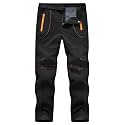 TBMPOY Men's Snow Ski Hiking Pants Waterproof Winter Fleece Lined Pants Camping Skiing Ice Fishing Pants with Belt
