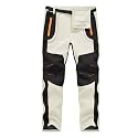 TBMPOY Men's Snow Ski Hiking Pants Waterproof Winter Fleece Lined Pants Camping Skiing Ice Fishing Pants with Belt