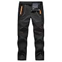 TBMPOY Men's Snow Ski Hiking Pants Waterproof Winter Fleece Lined Pants Camping Skiing Ice Fishing Pants with Belt