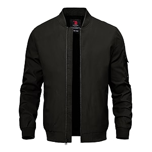 TBMPOY Mens Windproof Bomber Jackets Lightweight Track