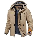 TBMPOY Men's Winter Jackets Skiing Waterproof Snow Thick Fleece Lined Hooded Utility Cold Weather Warm Outdoor Ice Work