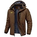 TBMPOY Men's Winter Jackets Skiing Waterproof Snow Thick Fleece Lined Hooded Utility Cold Weather Warm Outdoor Ice Work