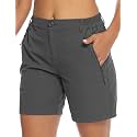 TBMPOY Women's 6" Hiking Cargo Shorts Quick Dry with Pockets Work Golf Short Lightweight Outdoor Active Summer for Women