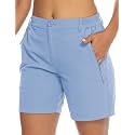 TBMPOY Women's 6" Hiking Cargo Shorts Quick Dry with Pockets Work Golf Short Lightweight Outdoor Active Summer for Women